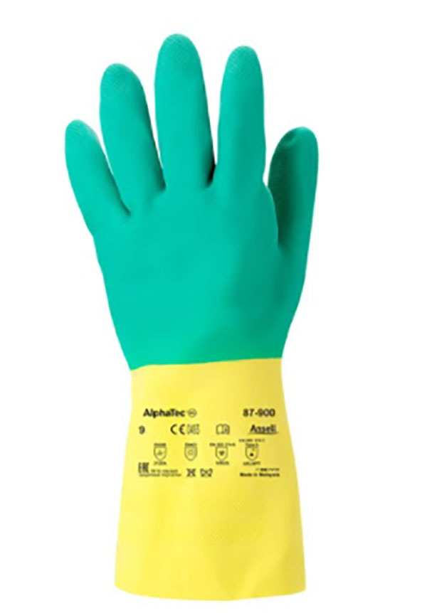 Găng tay AlphaTec® 87-900 được làm nên từ hỗn hợp cao su tổng hợp