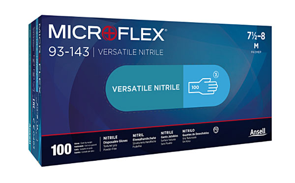 Ansell MICROFLEX® 93-143 chemical resistant gloves box of 100 pairs